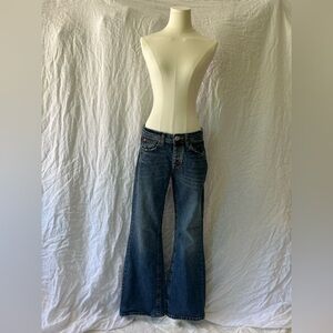 BDG Wide Leg Flare Jeans – 26” Waist Low Rise Y2K Medium Wash Clean Back Denim